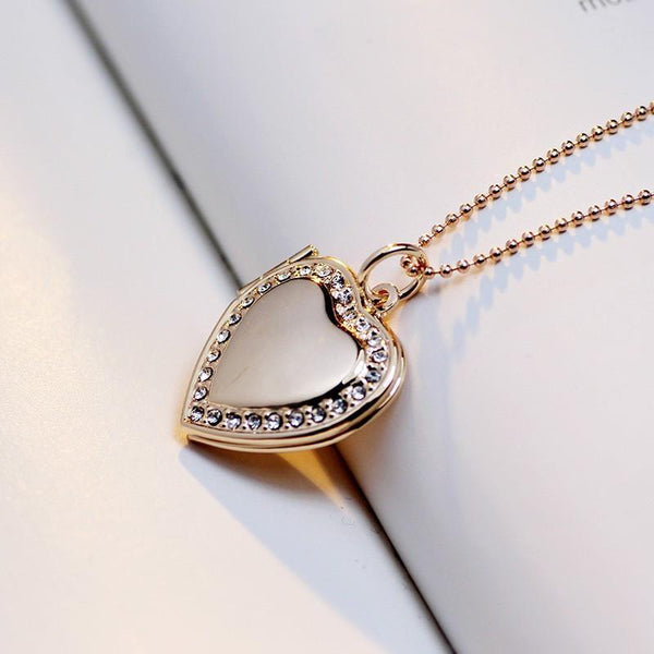 18K Rose Gold & Silver Plated Photo Memory Floating Locket Necklace ...